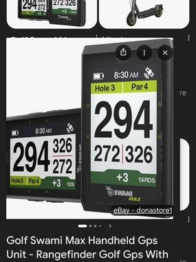 Swami Max Handheld Golf GPS Rangefinder - Black with Green Display Accents